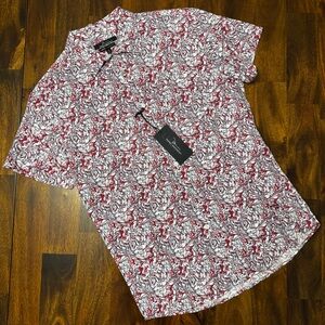 Marc Anthony Red Floral Button Down Shirt